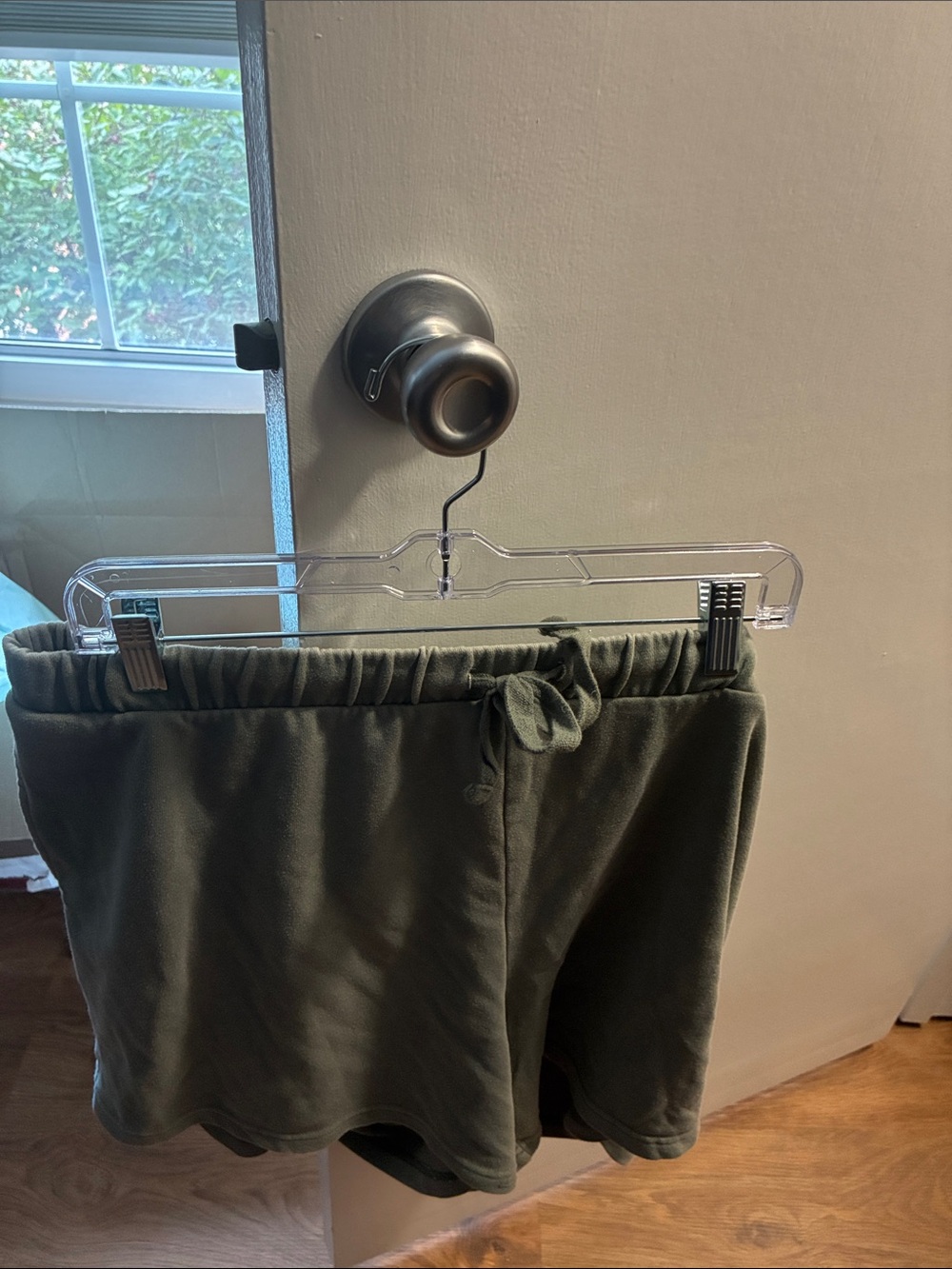 Terra & Sky Olive Green Knit Drawstring Shorts